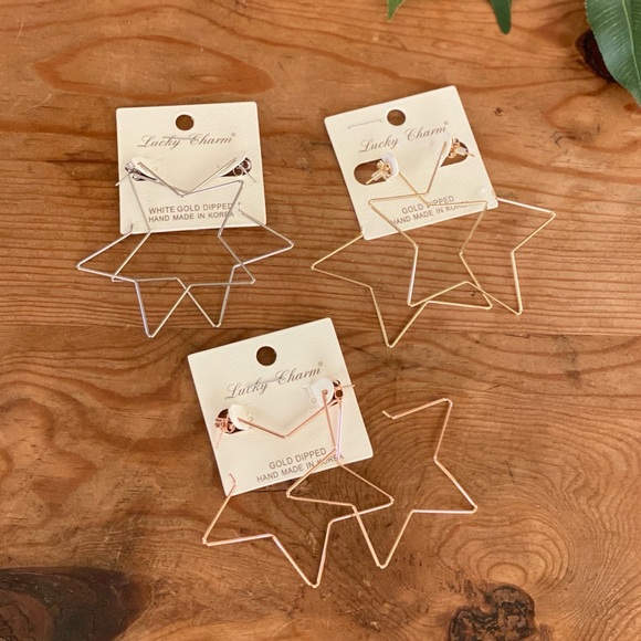 Jewelry - 💓 Star Hoop Earrings